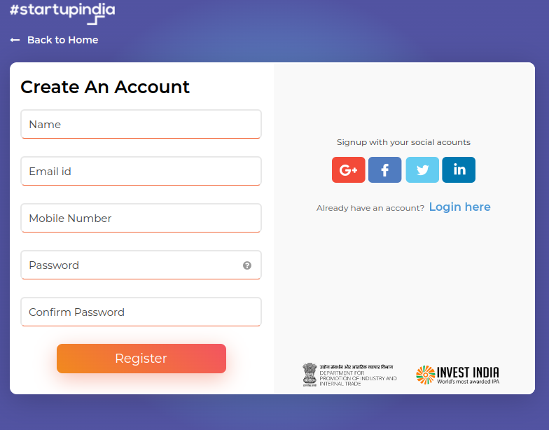 create an account